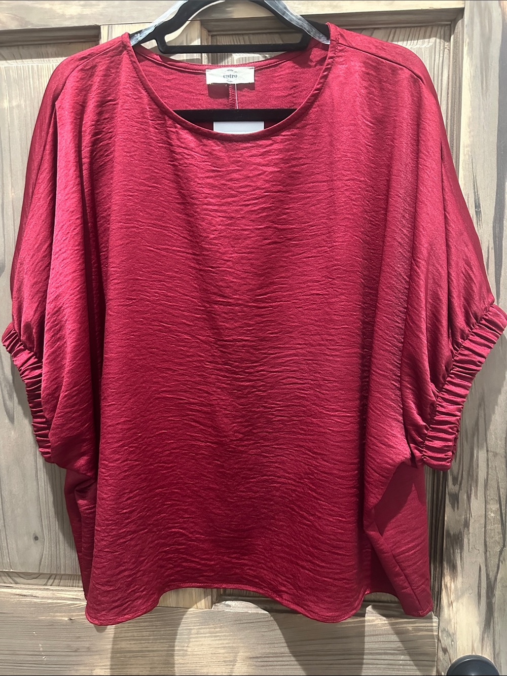 entro Red Dolman Sleeve Tunic Top